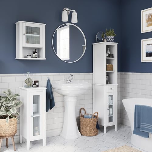52% Off RiverRidge Bathroom Wall Cabinet with Reeded Glass - Image 4