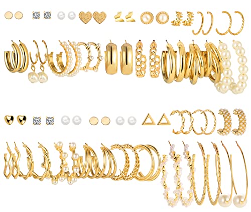 12% Off 36-Pair Gold Earrings Set for Women