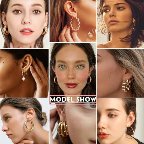 12% Off 36-Pair Gold Earrings Set for Women - Image 4