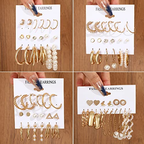 12% Off 36-Pair Gold Earrings Set for Women - Image 5