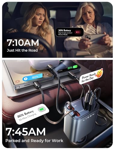 35% Off LISEN 4-in-1 Retractable Car Charger - Image 6