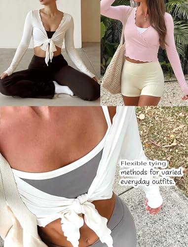 38% Off NIASHOT Women's Long Sleeve Wrap Top for Pilates - Image 4