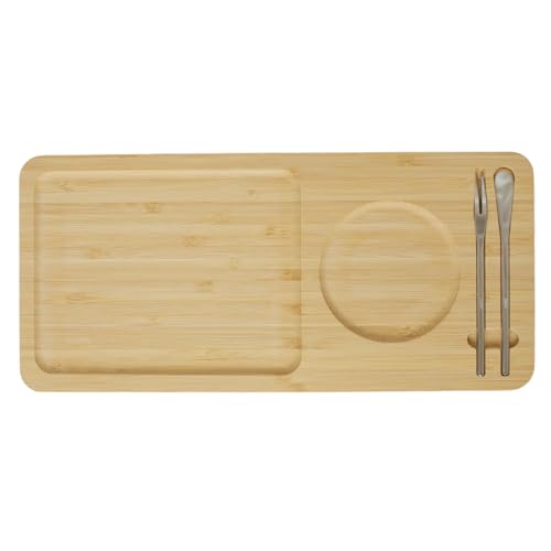 50% Off Bamboo Serving Tray Set with Fork & Spoon
