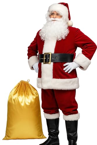 Potalay Deluxe 11pc Santa Suit for Men with Code BJVG8F4J