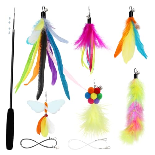 50% Off SONGWAY Cat Wand Toy Set with Feather Refills