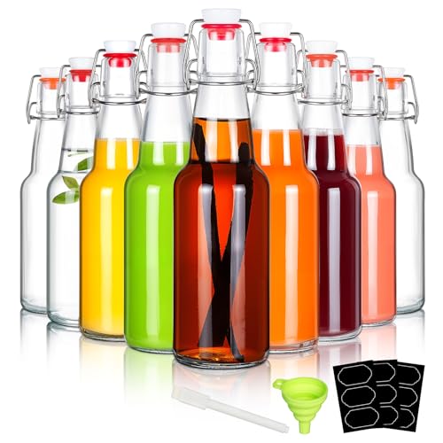9-Pack 12oz Swing Top Glass Bottles for Home Brewing