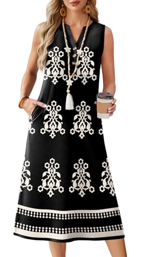 Save 34% on OFEEFAN Women's Summer Midi Dress with Pockets