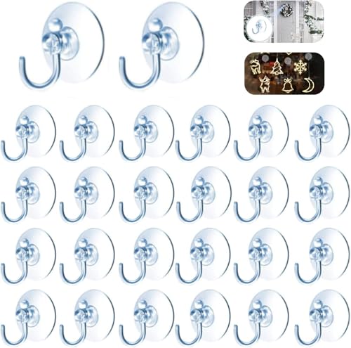Save 30% on 30-Pack Clear Suction Cup Hooks for Home