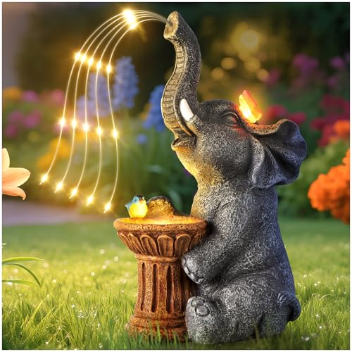 Solar Elephant Garden Statue Light - Outdoor Decor Gift