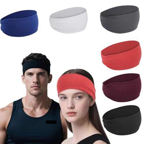 75% Off Sports Headbands - 6-Pack Moisture Wicking Sweatbands
