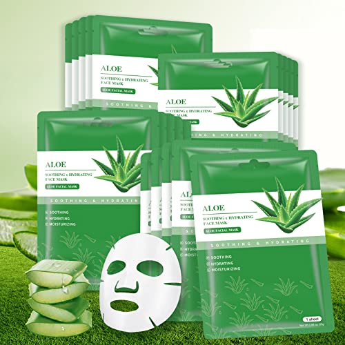 Aloe Vera Face Sheet Masks - Pack of 10 for $8.99