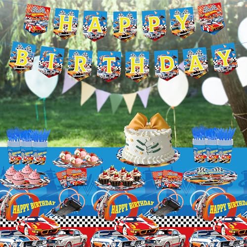50% Off 170-Piece Race Car Birthday Party Supplies Set - Image 2
