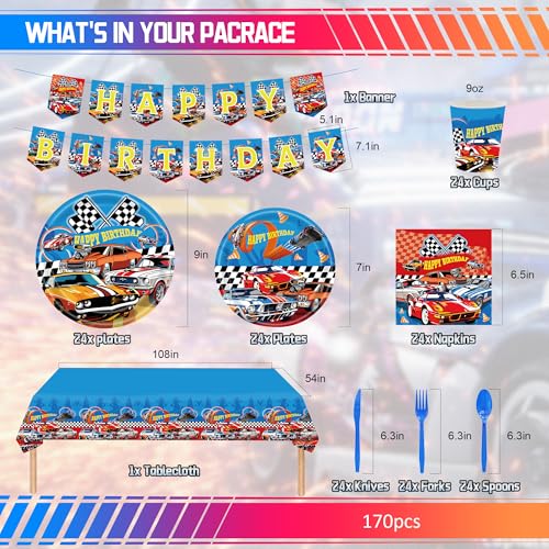 50% Off 170-Piece Race Car Birthday Party Supplies Set - Image 5