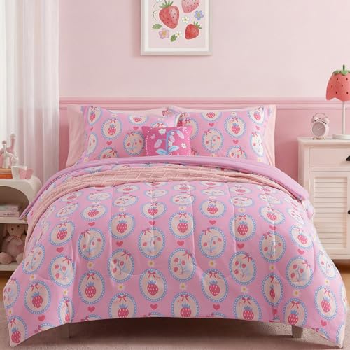 Save on Wink Deer Pink Strawberry Twin Comforter Set for Girls