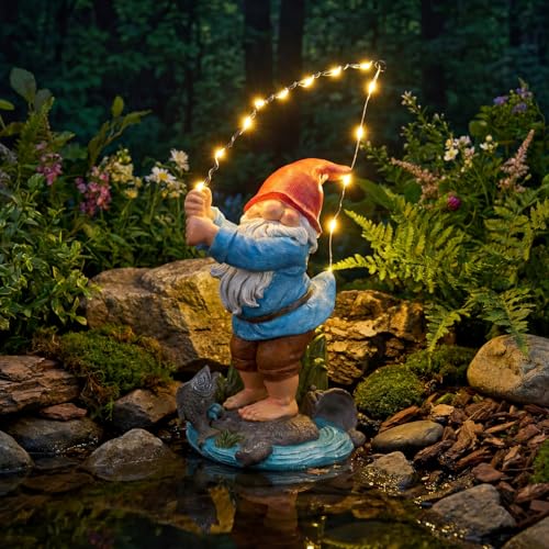 50% Off EXYGLO Solar Fishing Gnome Statue