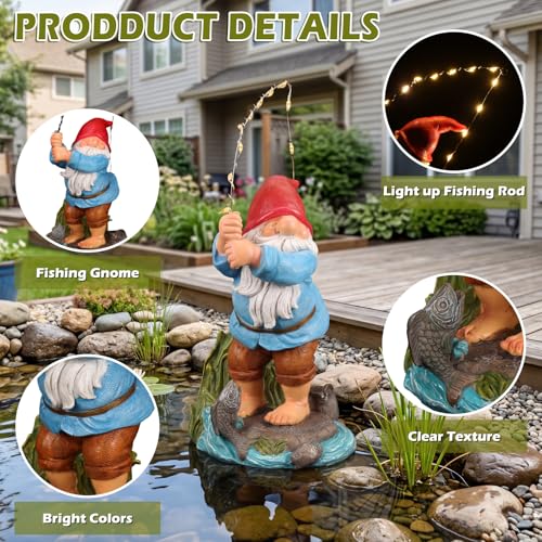 50% Off EXYGLO Solar Fishing Gnome Statue - Image 3
