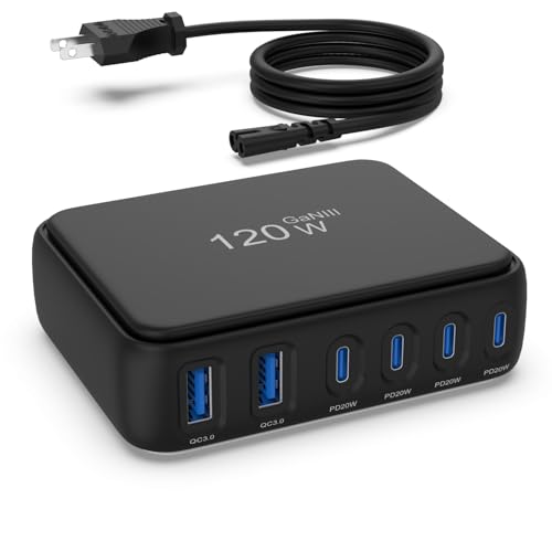 50% Off 120W GaN 6-Port Fast Charging Station