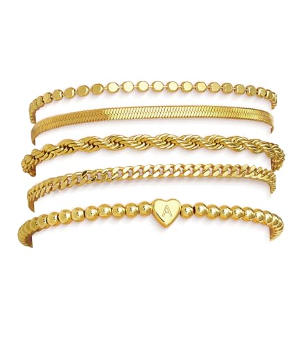 Save 62% on doubgood Gold Heart Initial Charm Bracelets