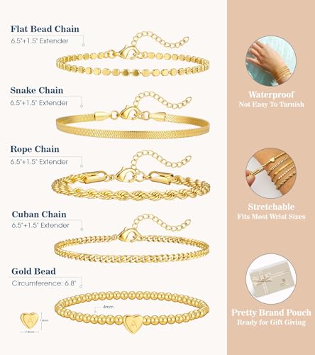 Save 62% on doubgood Gold Heart Initial Charm Bracelets - Image 5