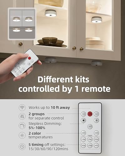 50% Off EZVALO Rechargeable Puck Lights with Remote - Image 3