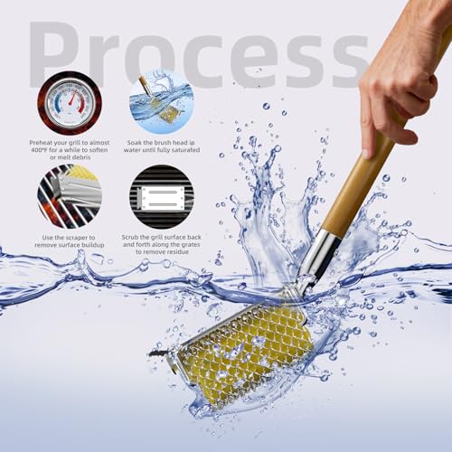 50% Off HOUSE AGAIN Bristle-Free Grill Brush with Scraper - Image 5