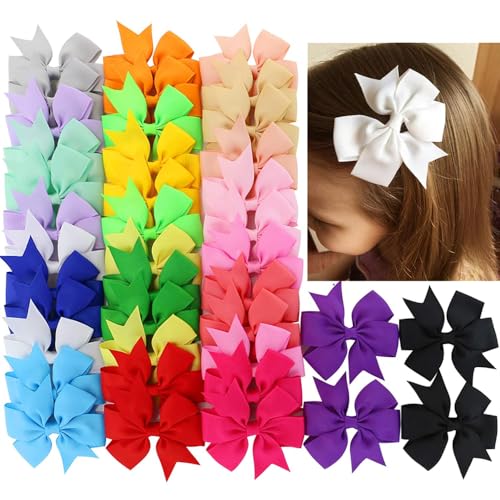 22% Off 40-Piece Colorful Pinwheel Hair Bows for Girls - Image 1
