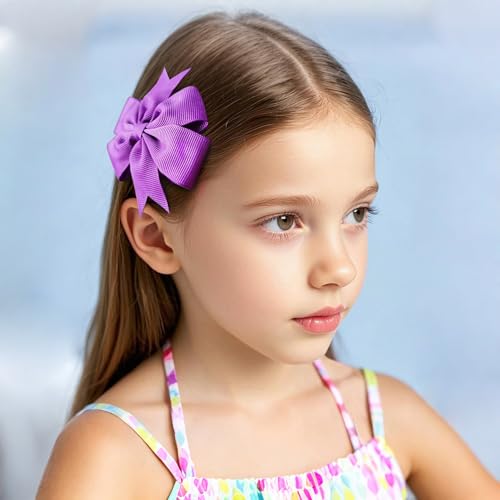 22% Off 40-Piece Colorful Pinwheel Hair Bows for Girls - Image 4