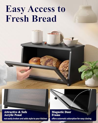 34% Off Kitsure Wooden Bread Box for Kitchen Countertop - Image 5