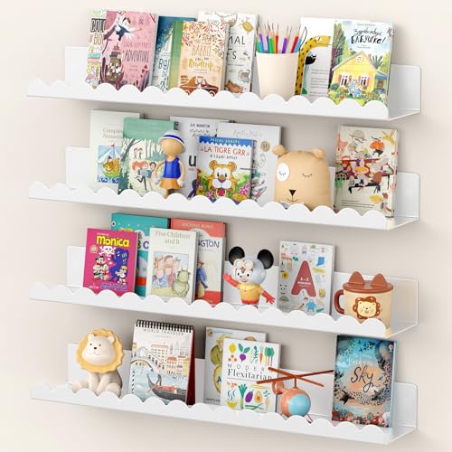Save 48%: 4-Pack Metal Floating Shelves for Kids Room