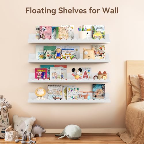 Save 48%: 4-Pack Metal Floating Shelves for Kids Room - Image 5
