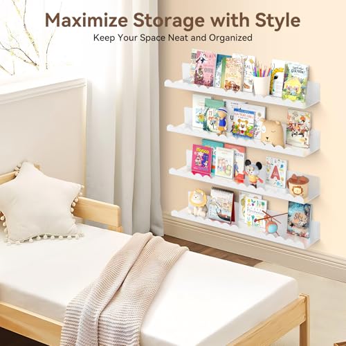 Save 48%: 4-Pack Metal Floating Shelves for Kids Room - Image 6