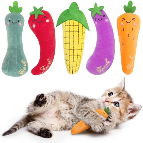 27% Off ETEKYER Catnip Toys - 5 Pack Vegetable Shapes