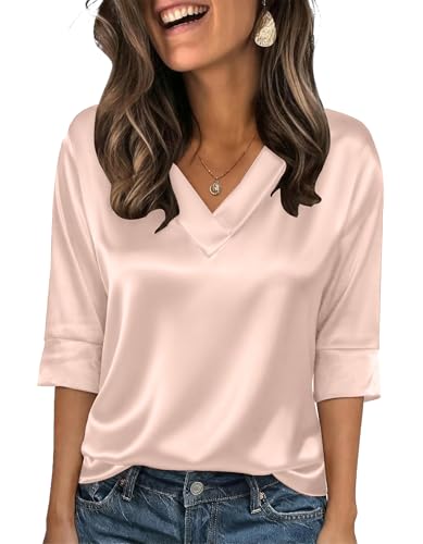 Save 47% on Women's Silk Satin V-Neck Tops with Code