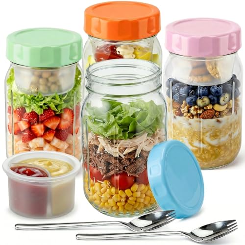 27% Off Torchero 32oz Glass Salad Meal Prep Jars with Lids