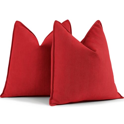 ZWJD Red Chenille Pillow Covers Set of 2 - 50% Off