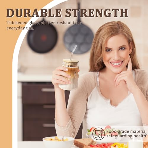 33% Off 2-Pack Cute Glass Tumbler Set with Lid & Straw - Image 3