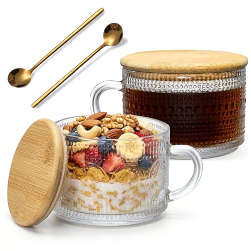 57% Off DOPUDO Vintage Glass Coffee Mugs with Lids & Spoons