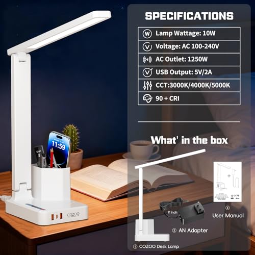 50% Off COZOO Dimmable Desk Lamp with USB & Organizer - Image 6