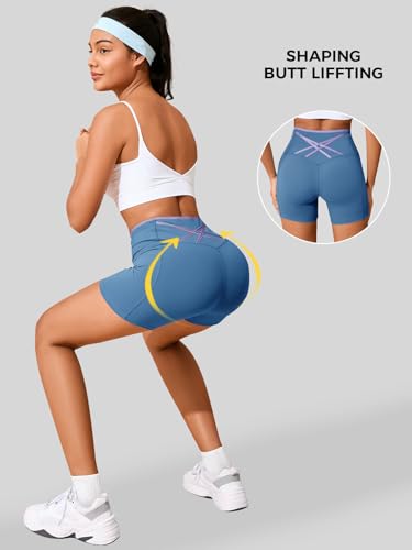 50% Off Aoysky Women's Color Block Workout Biker Shorts - Image 3