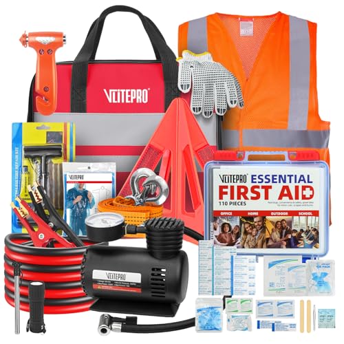 50% Off VLITEPRO Car Emergency Kit with Air Compressor