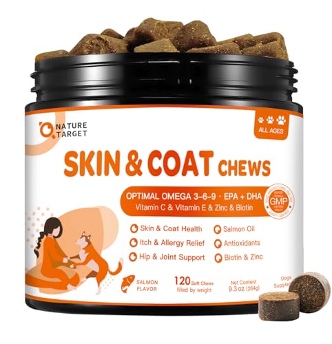 50% Off NATURE TARGET Omega 3 Fish Oil Chews for Dogs