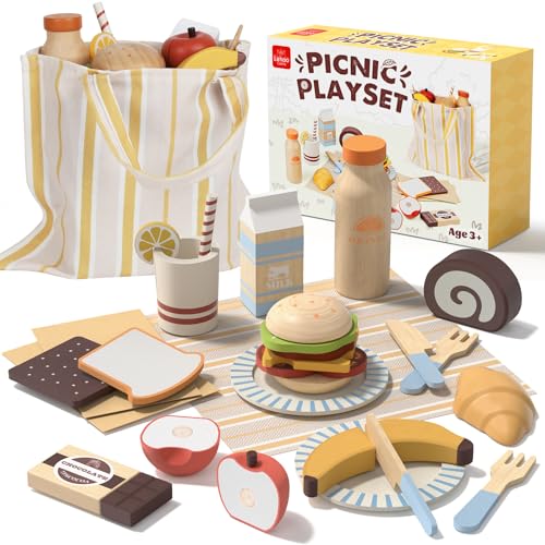 50% Off Lehoo Castle Wooden Play Food Set for Kids
