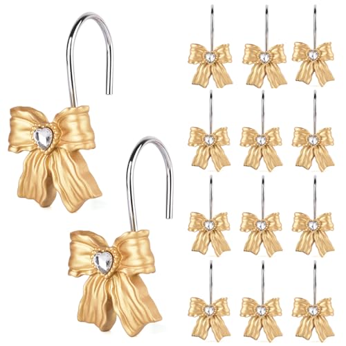 50% Off Gold Bow Shower Curtain Hooks - Use Code 3X9EY3RH
