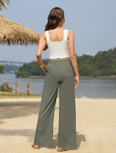 57% Off DLOODA Women's Wide Leg Linen Beach Pants - Image 3