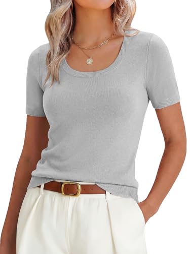50% Off ANRABESS Women's Short Sleeve Knit Sweater