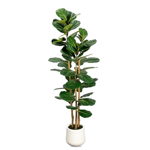 38% Off Artificial Fiddle Leaf Fig Tree 5ft with Planter