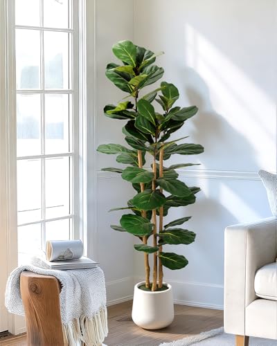 38% Off Artificial Fiddle Leaf Fig Tree 5ft with Planter - Image 3