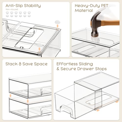 Save 28% on Criusia 3-Pack Clear Acrylic Storage Drawers - Image 4