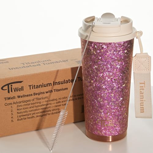 50% Off Titanium Travel Coffee Mug with Straw & Lid