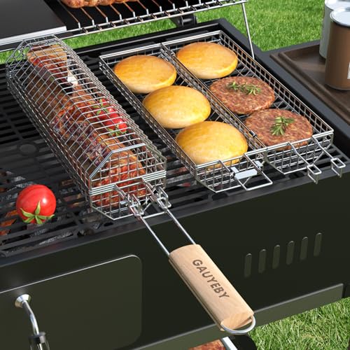 Save 55% on GAUYEBY Rolling Grill Basket with Removable Handle